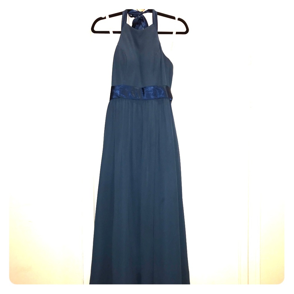 Ink Blue Chiffon Bridesmaid Dress